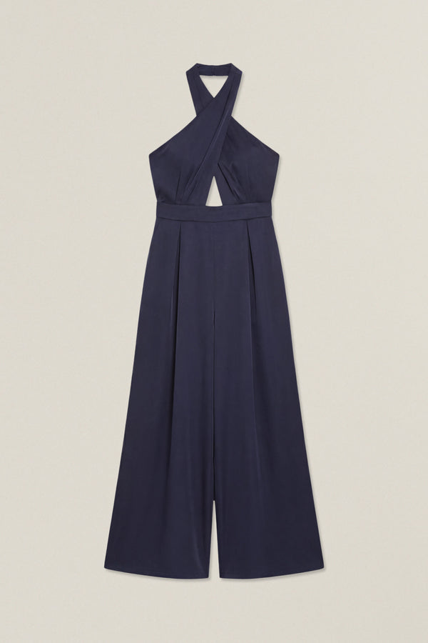 Belinda | Tuta con schiena scoperta in raso