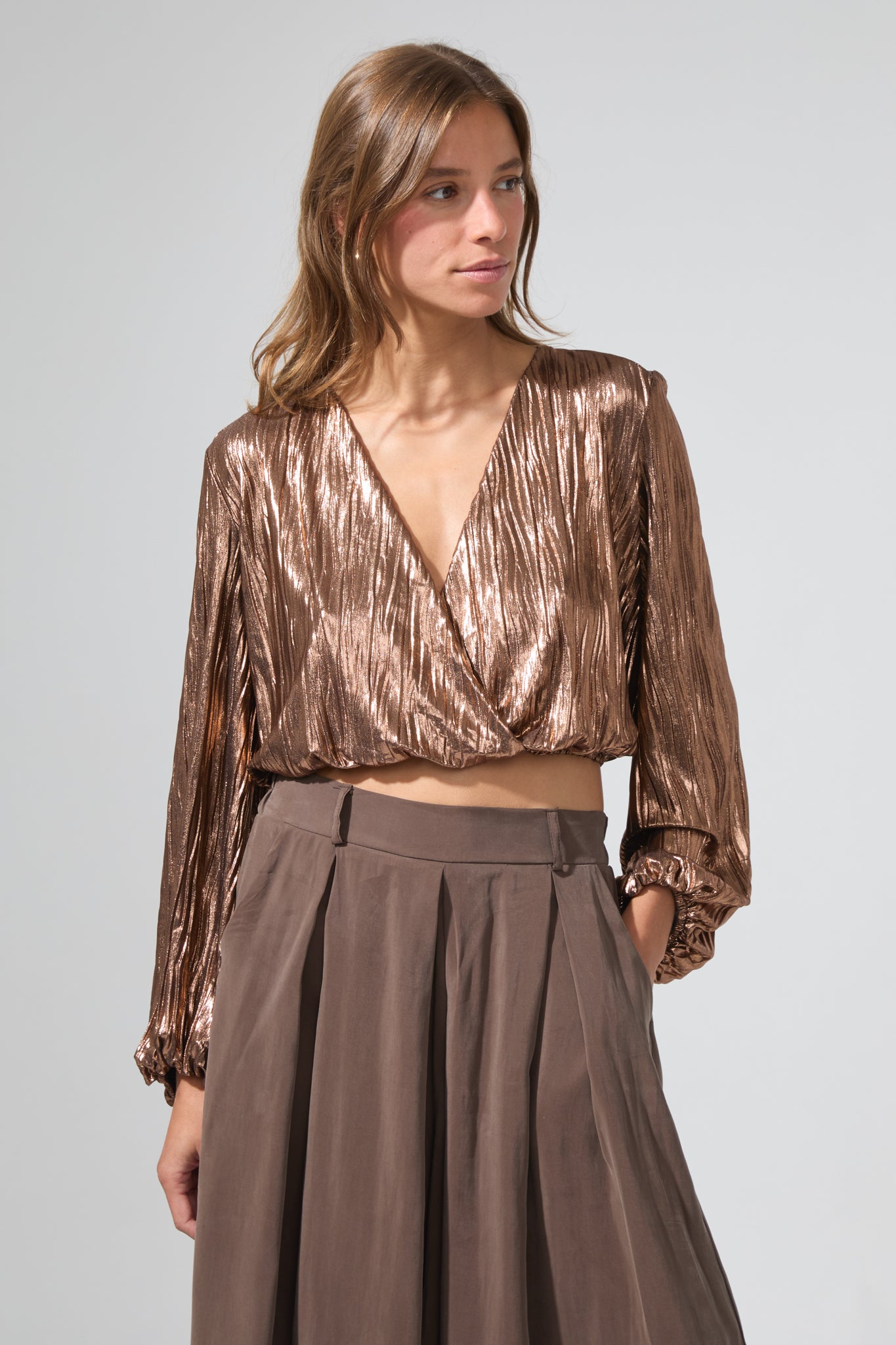 Barbara | Lamé short top