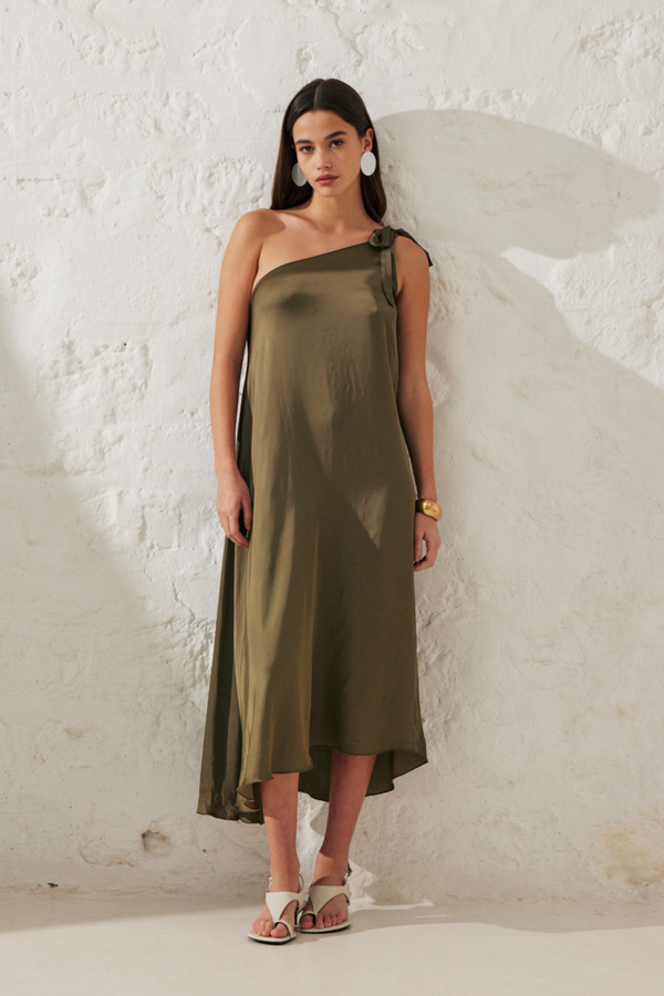 Iris | Asymmetrical satin dress