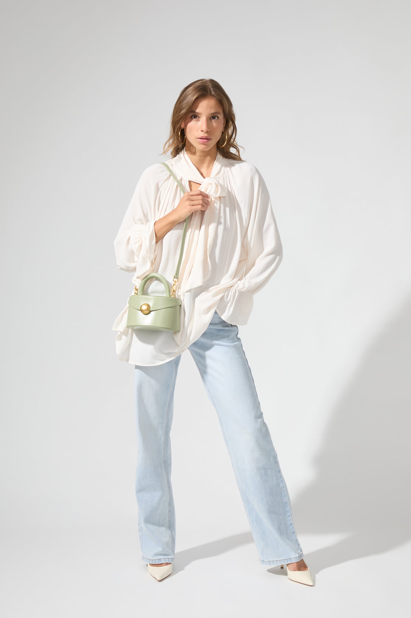 Nieva | Fluid lavallière shirt