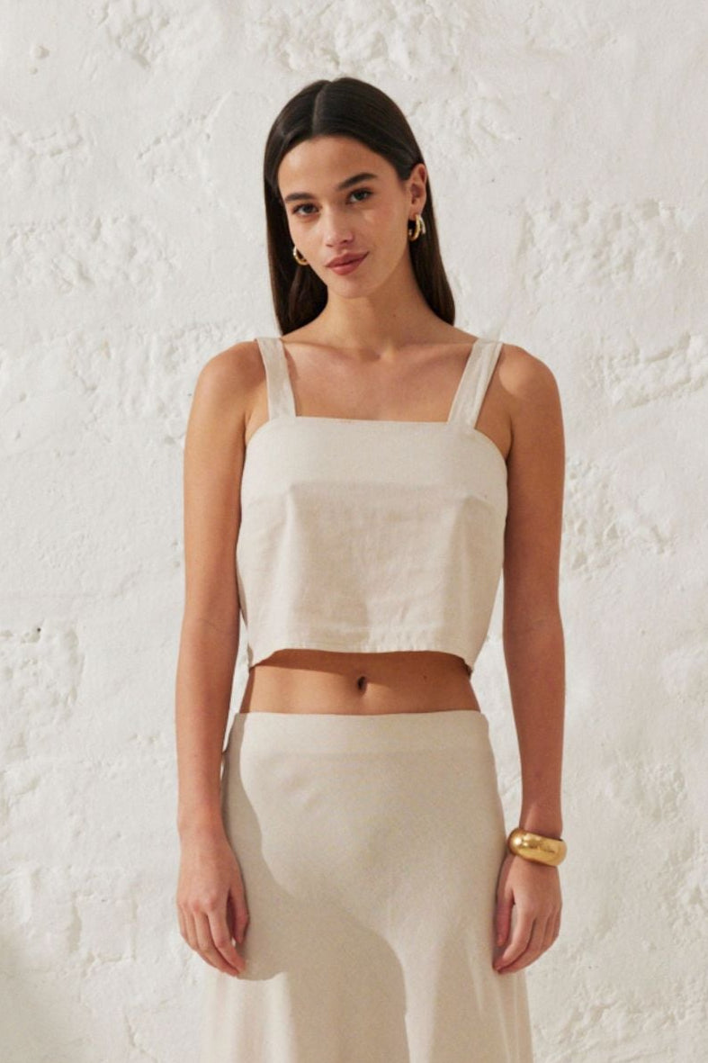 Pio | Crop top con bottoni