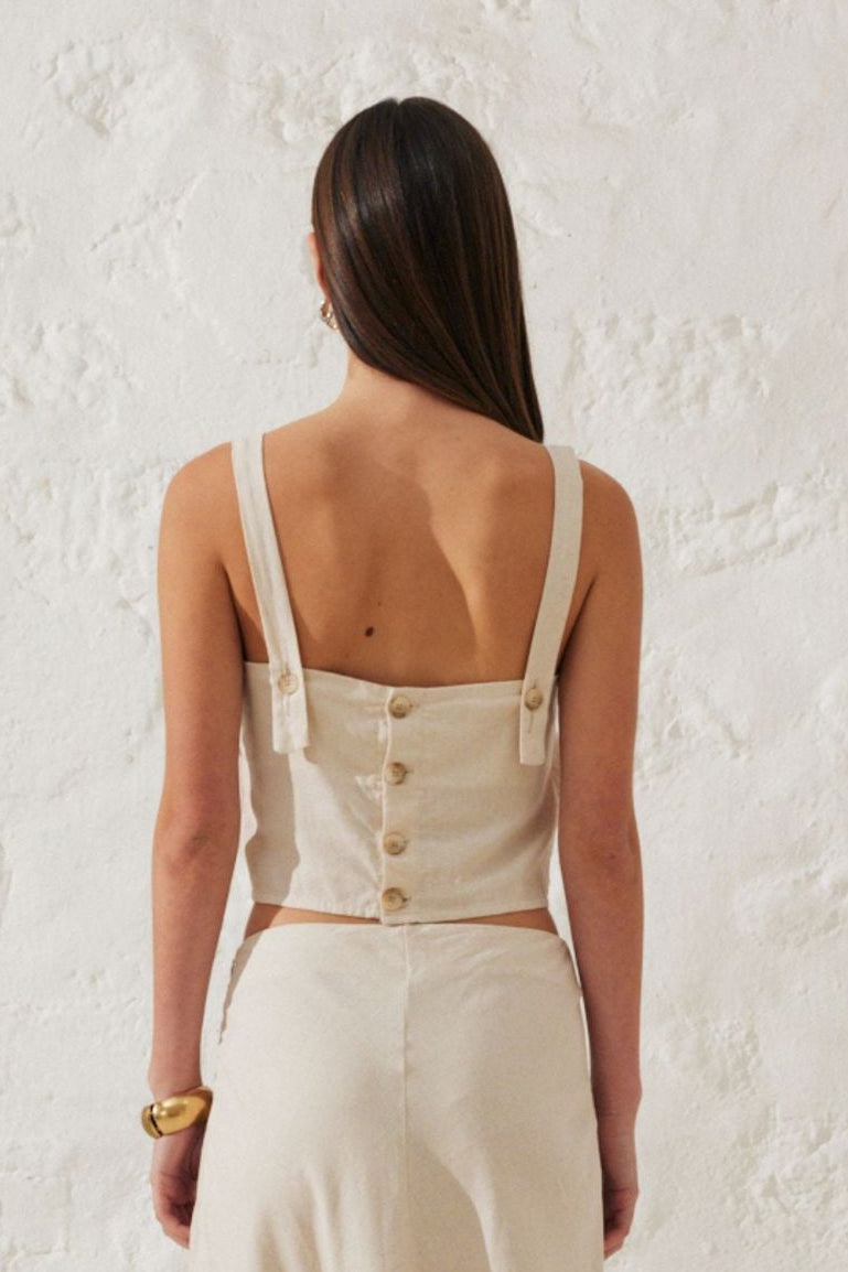 Pio | Crop top con bottoni