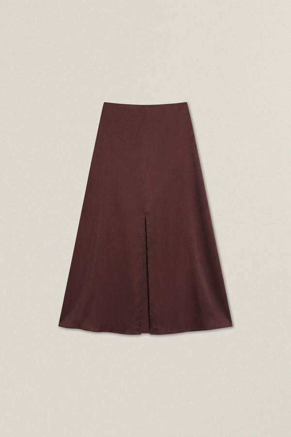 Alberta | Satin midi skirt