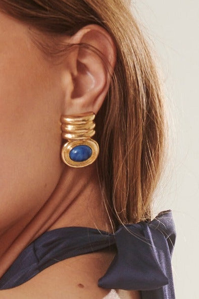 Lior | Oval stone earrings