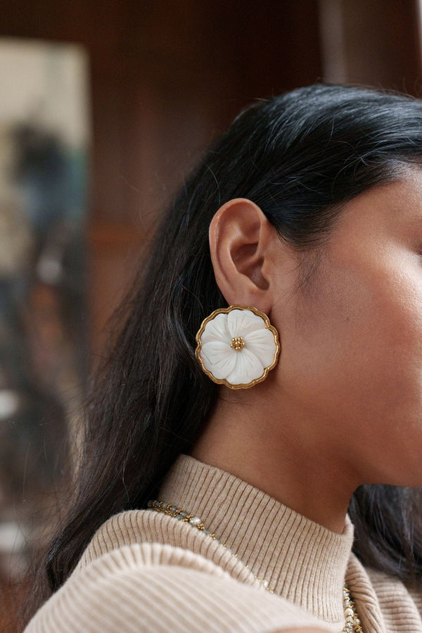 Eulalie | Orecchini a fiore perlato