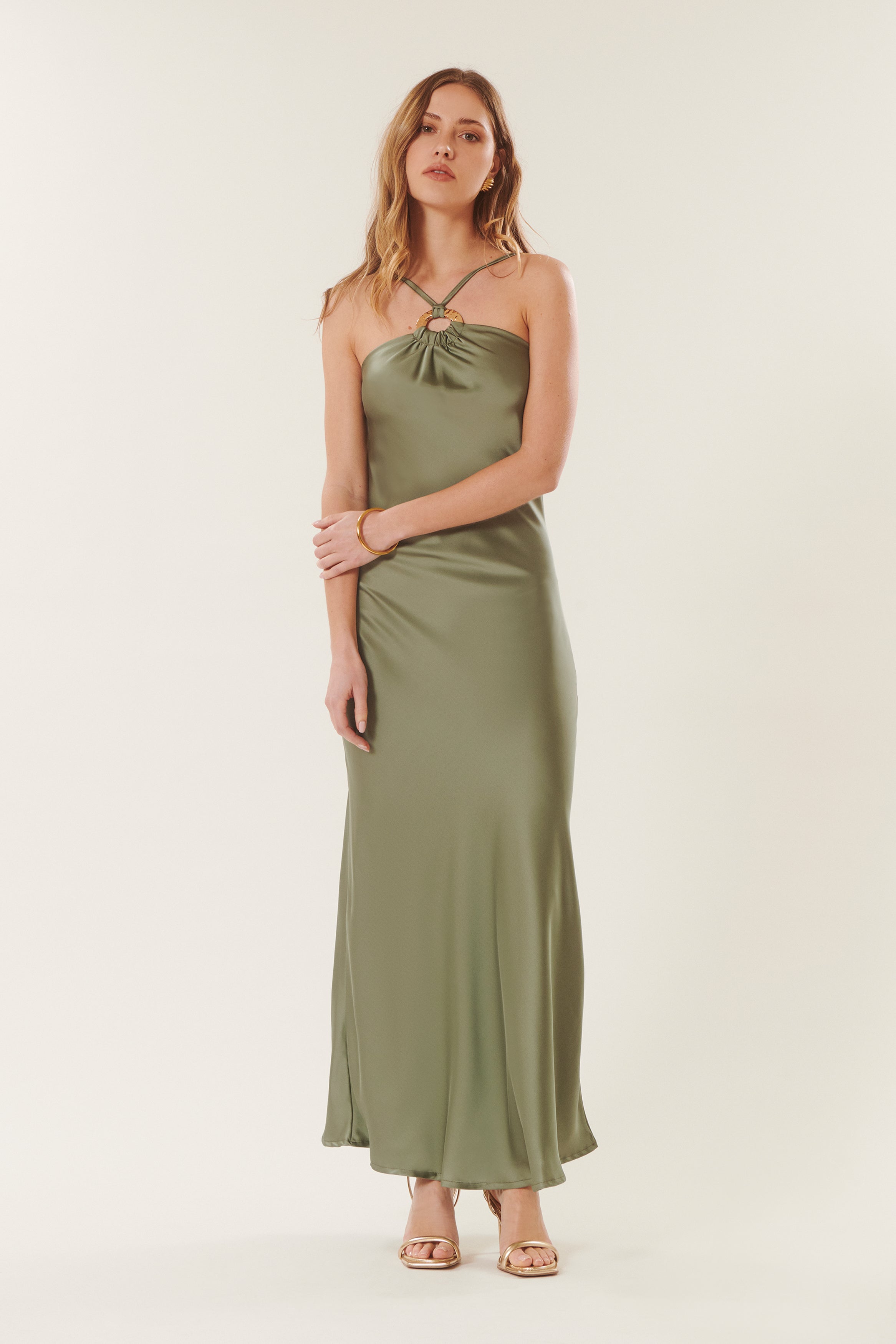 Caroline | Robe longue satinée