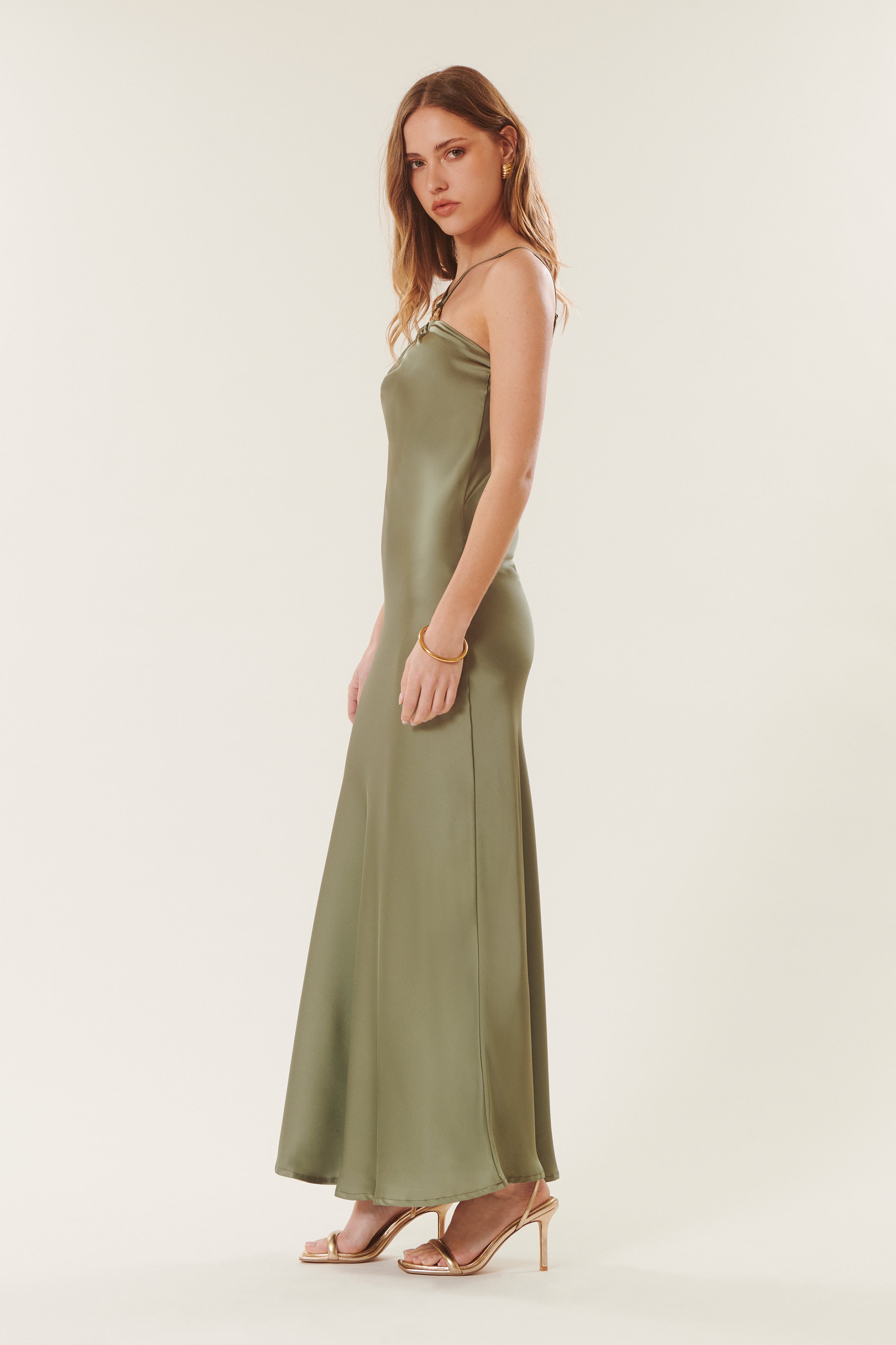 Caroline | Robe longue satinée