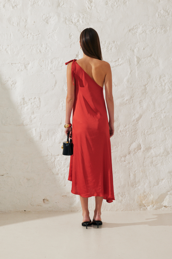 Iris | Asymmetrical satin dress