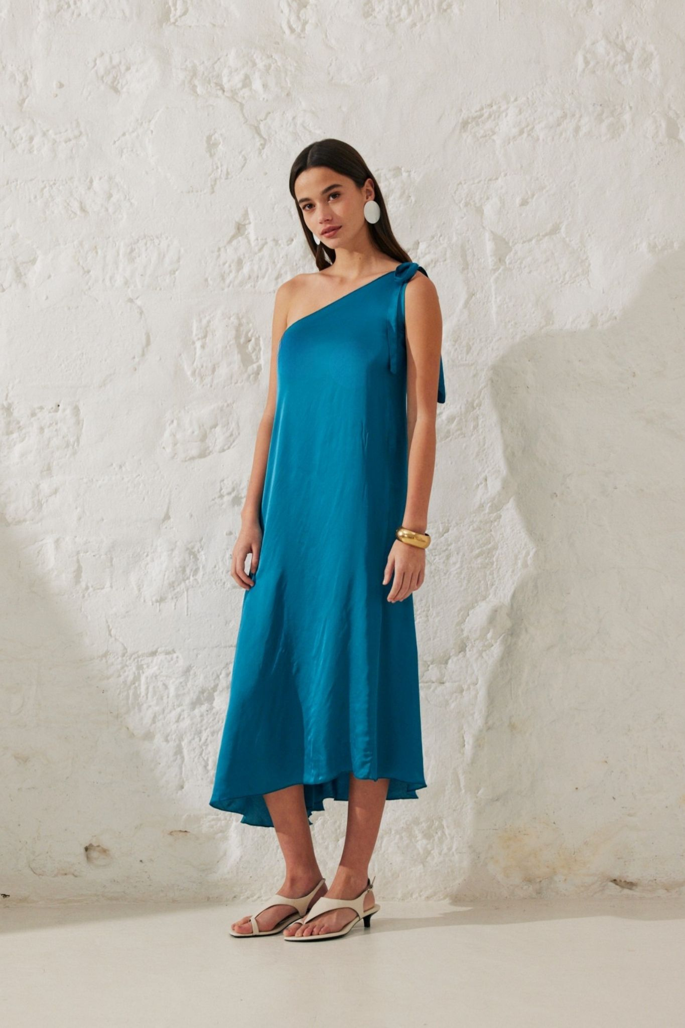 Iris | Asymmetrical satin dress