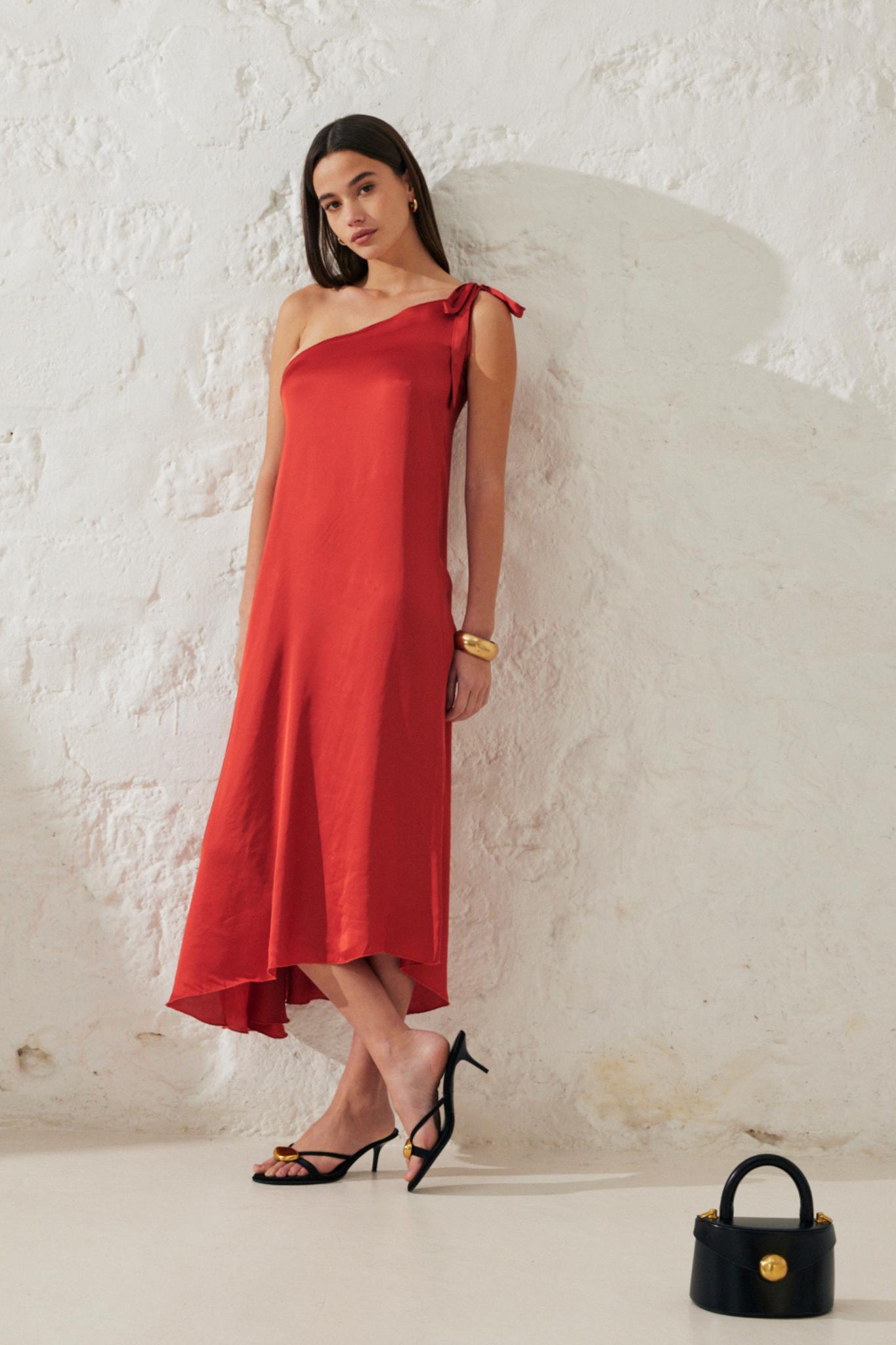 Iris | Asymmetrical satin dress