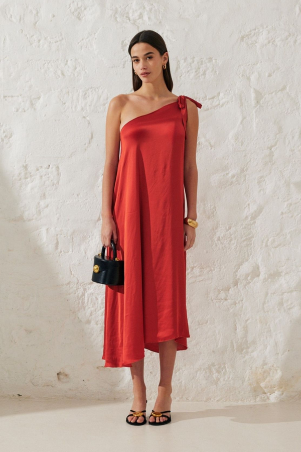 Iris | Asymmetrical satin dress