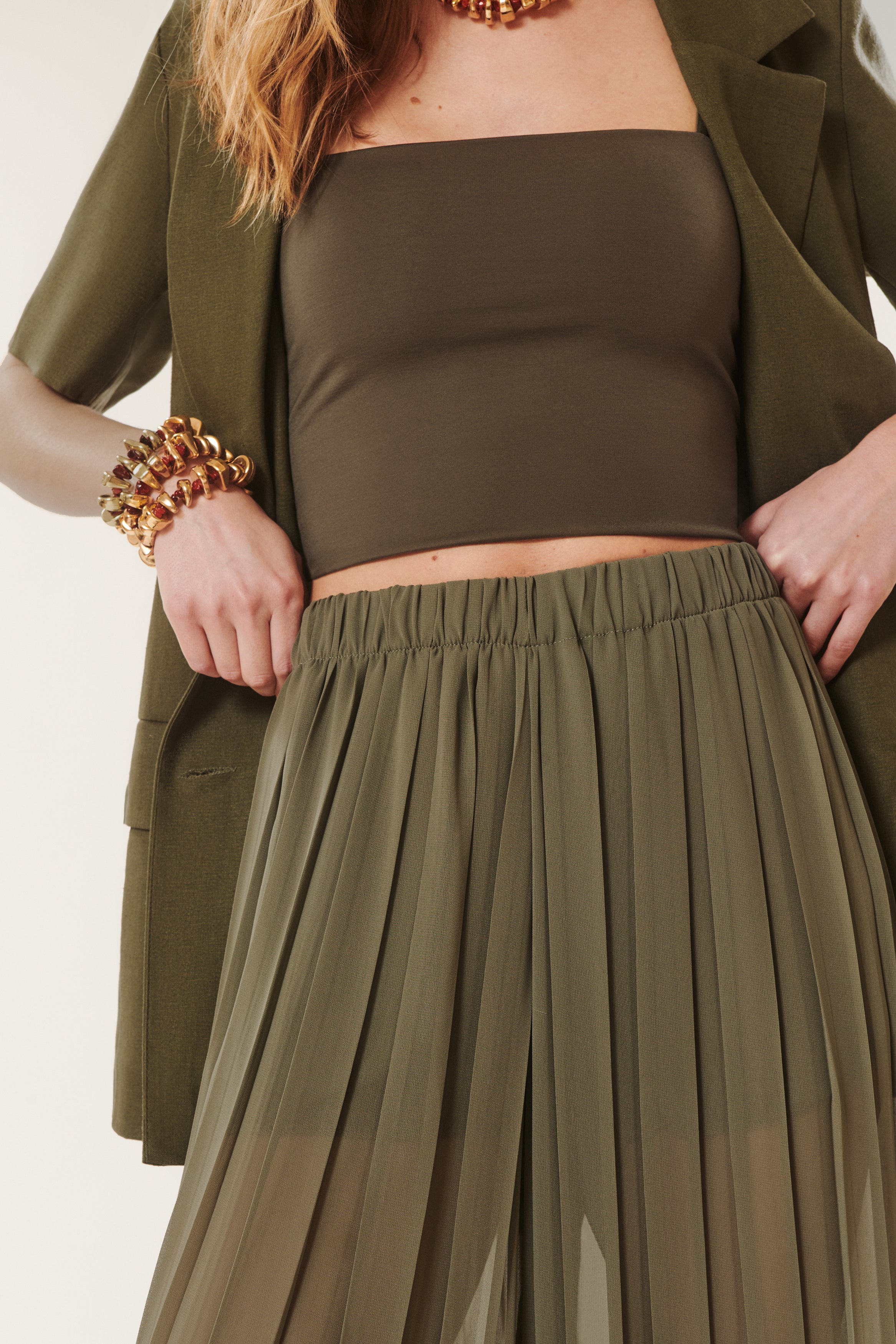 Hugh | Wide-leg pleated pants