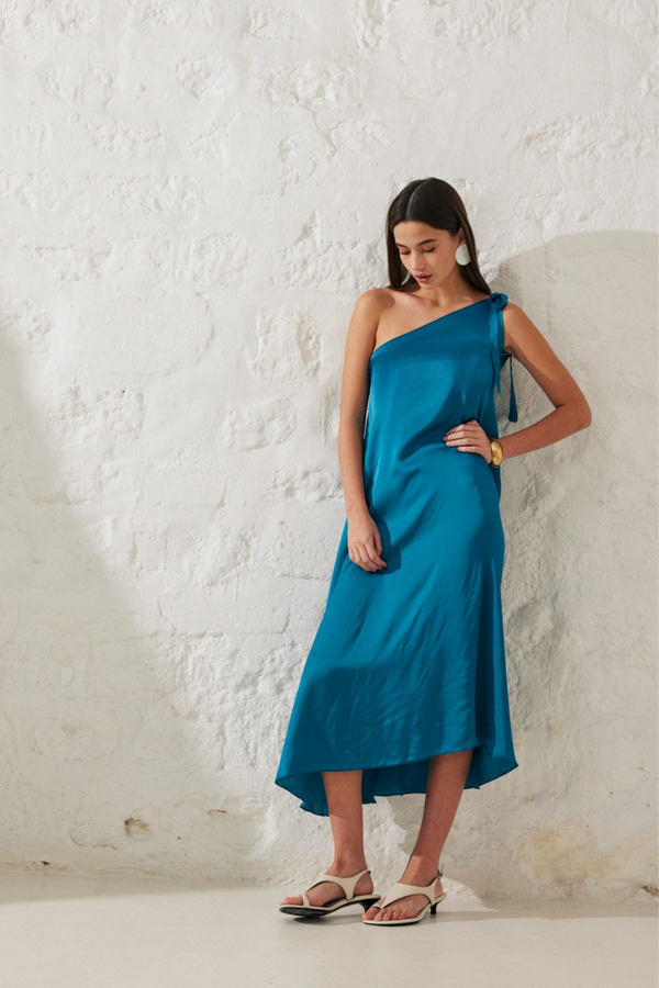 Iris | Asymmetrical satin dress