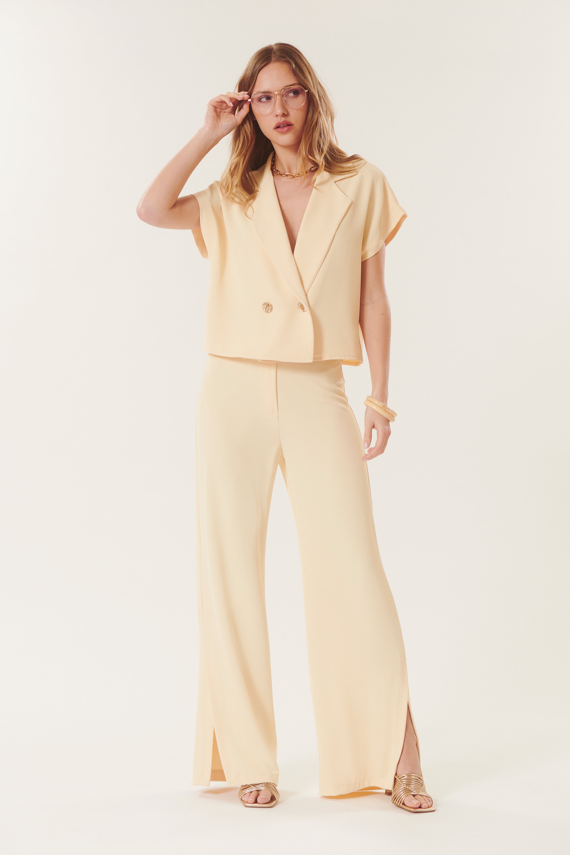 Massimo | Pantaloni fluidi con spacchi