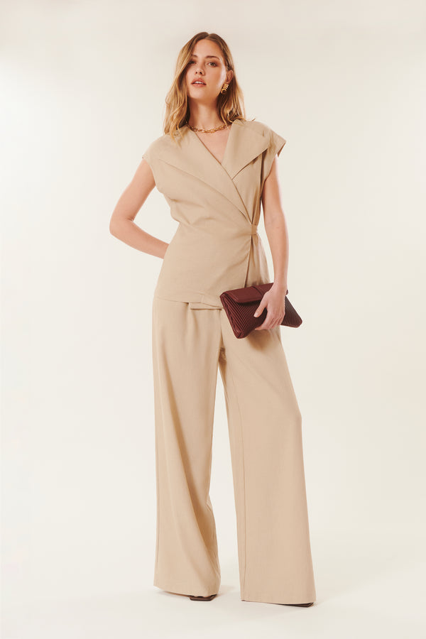 Cosimo | Pantalon large lin