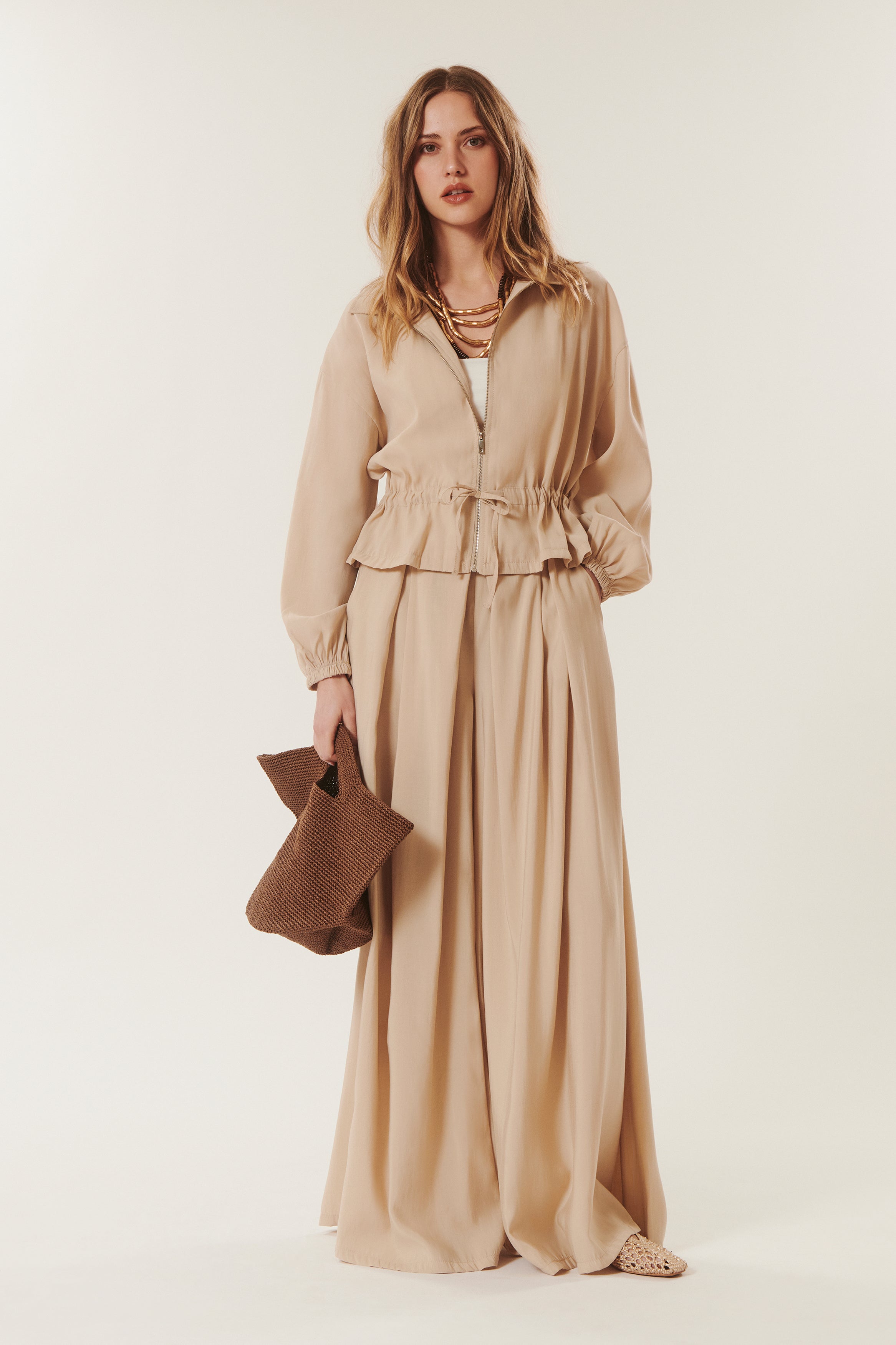 Sinaï | Pantaloni larghi con pieghe