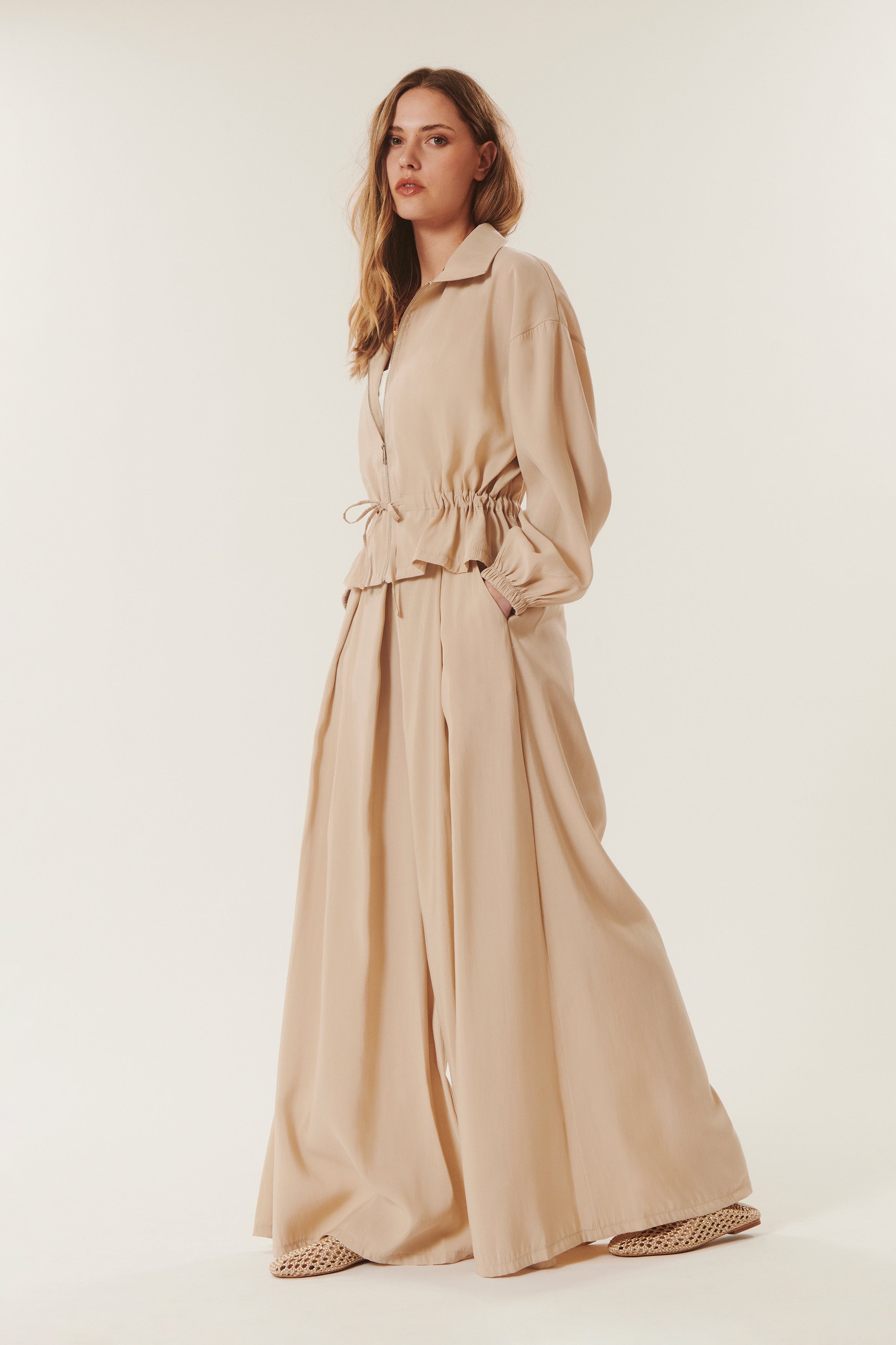 Sinaï | Pantaloni larghi con pieghe