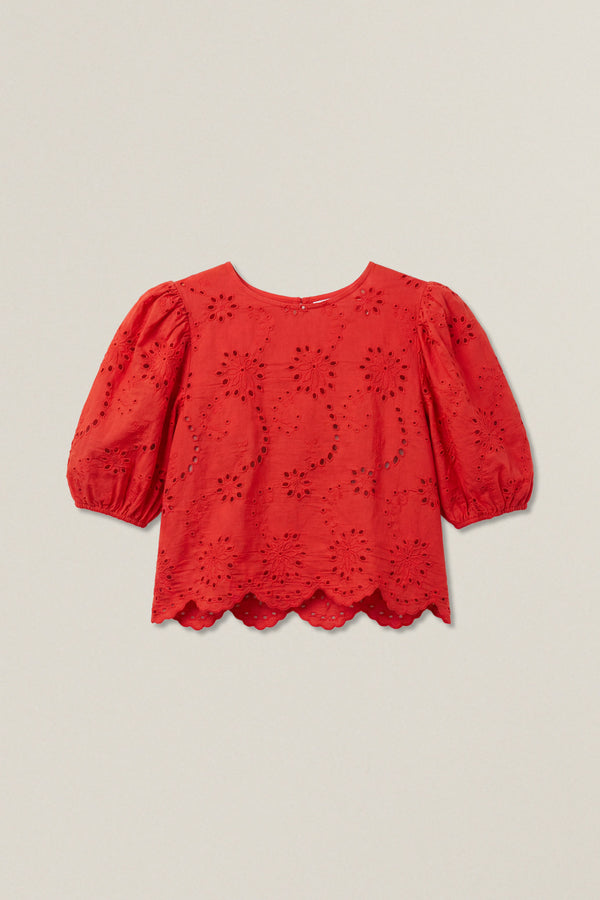 Stuart | Macramé puff-sleeve top