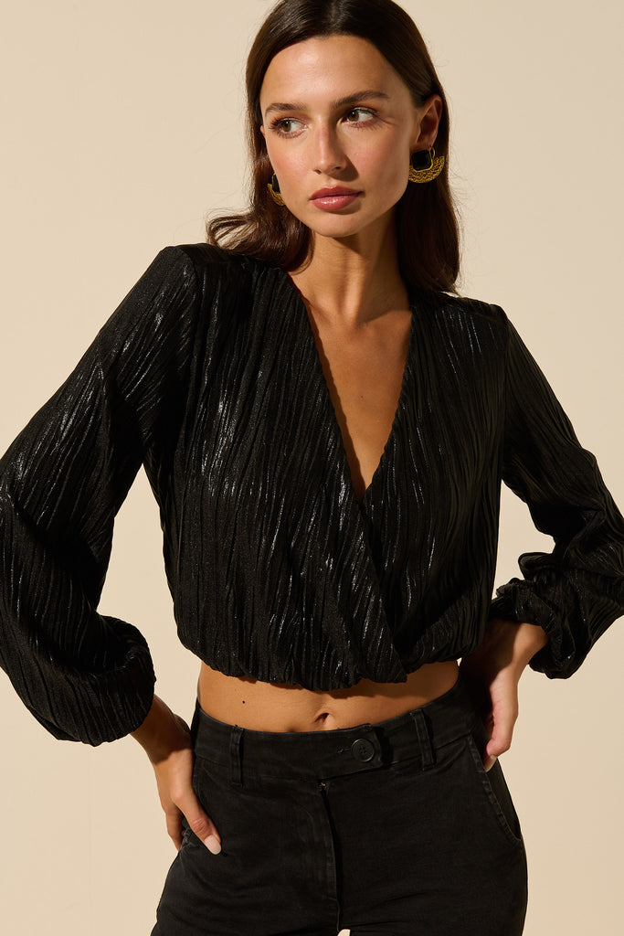 Barbara | Crop top in lamé