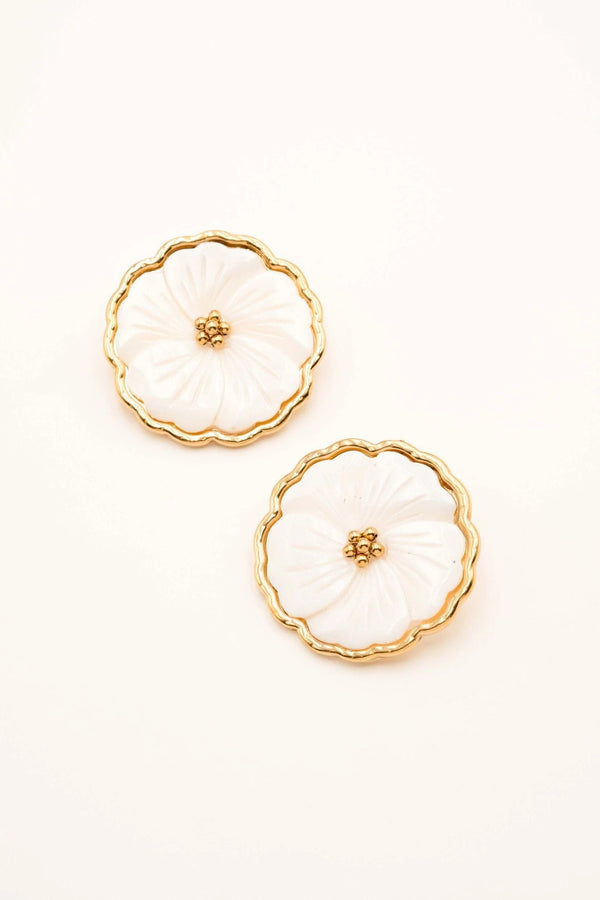 Eulalie | Boucles fleurs nacrées