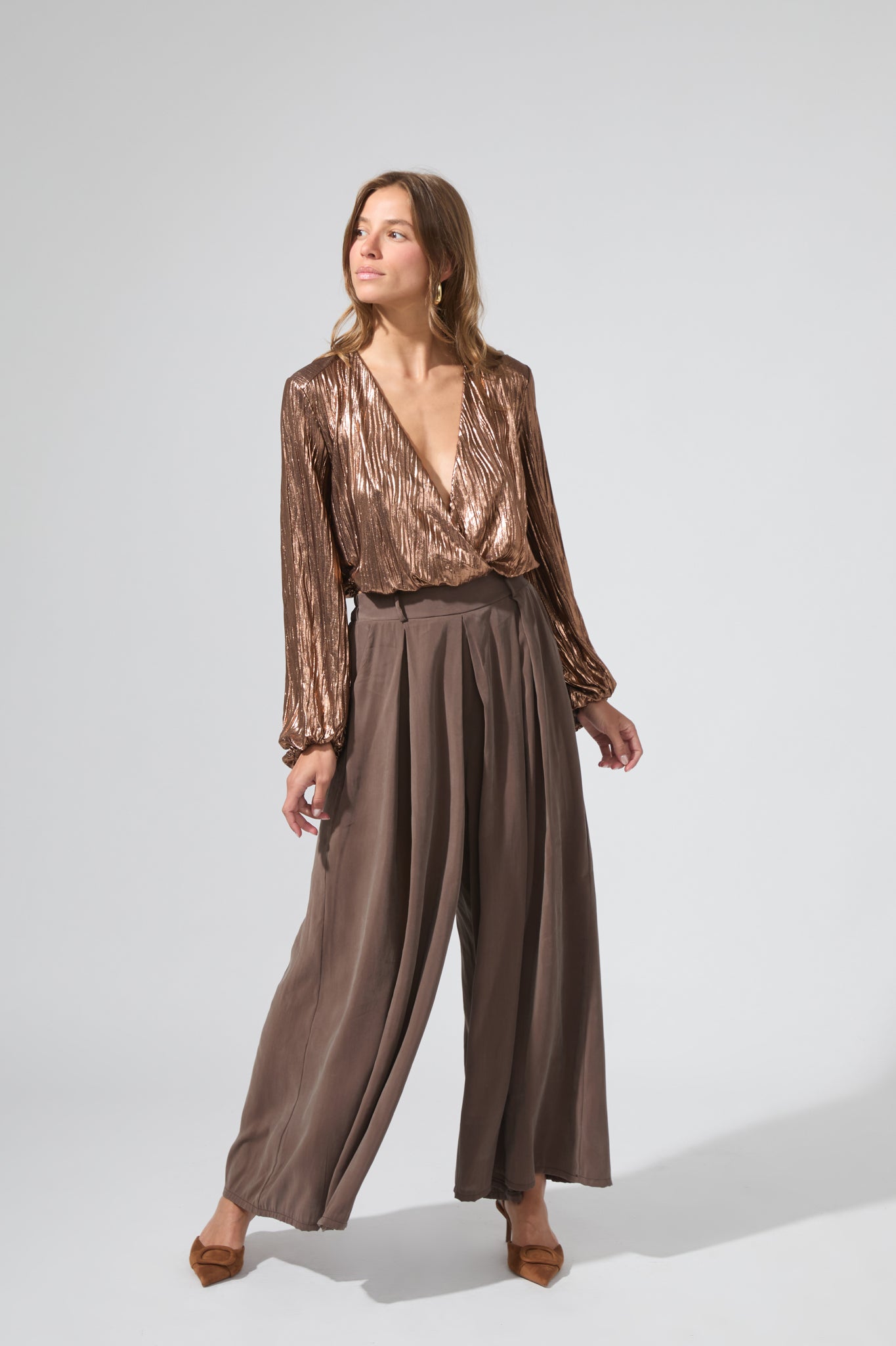 Barbara | Crop top in lamé