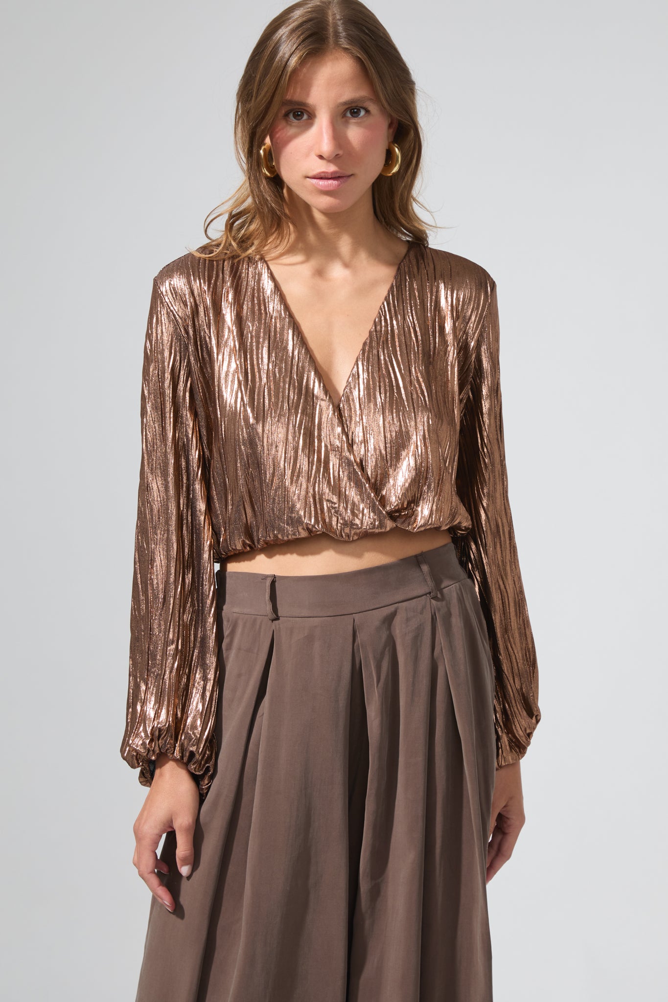 Barbara | Crop top in lamé