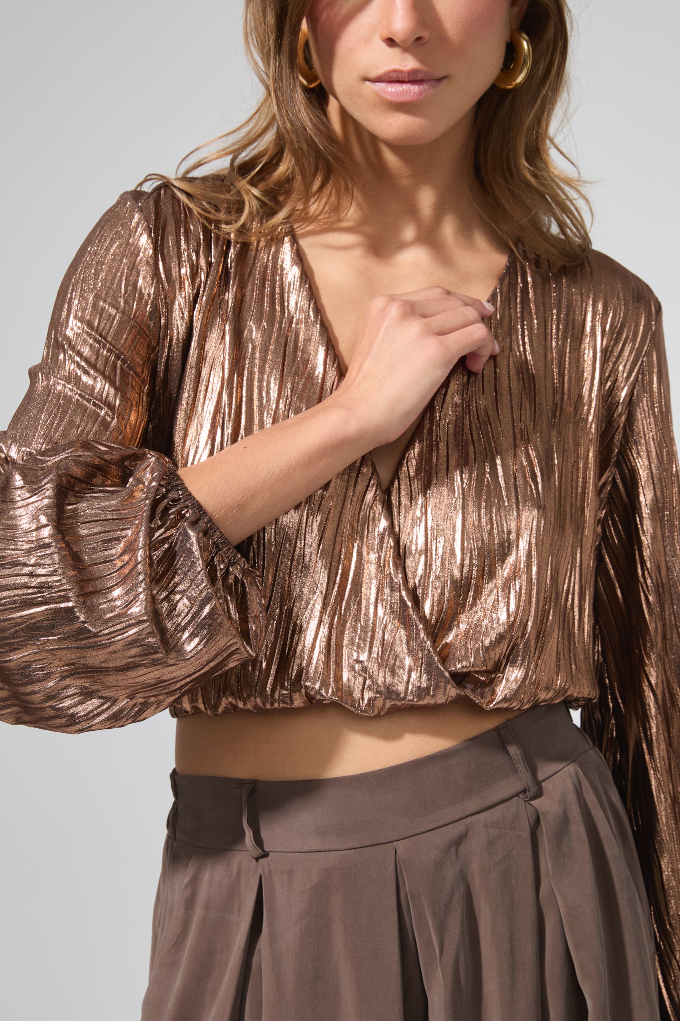 Barbara | Crop top in lamé