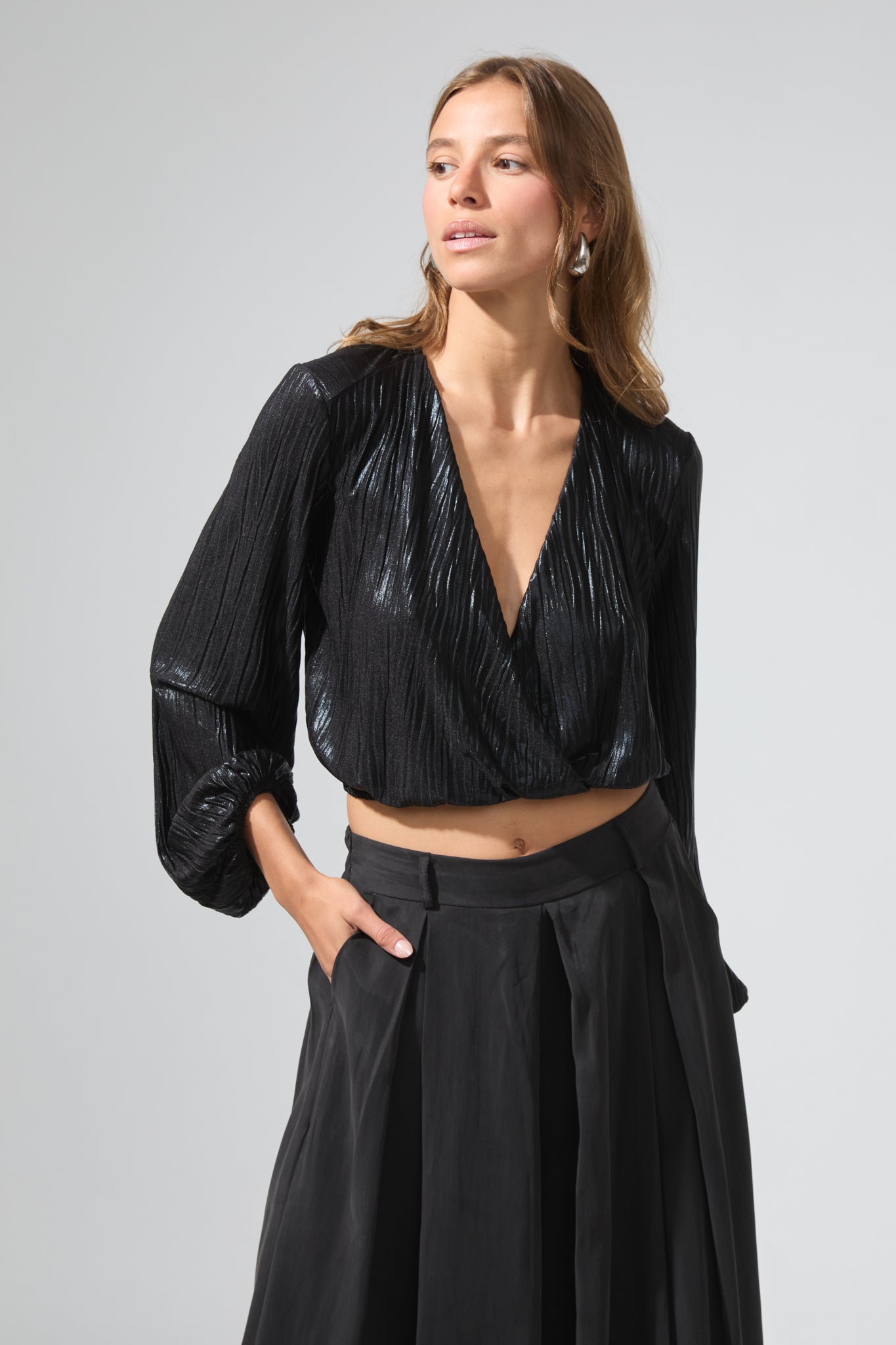 Barbara | Crop top in lamé