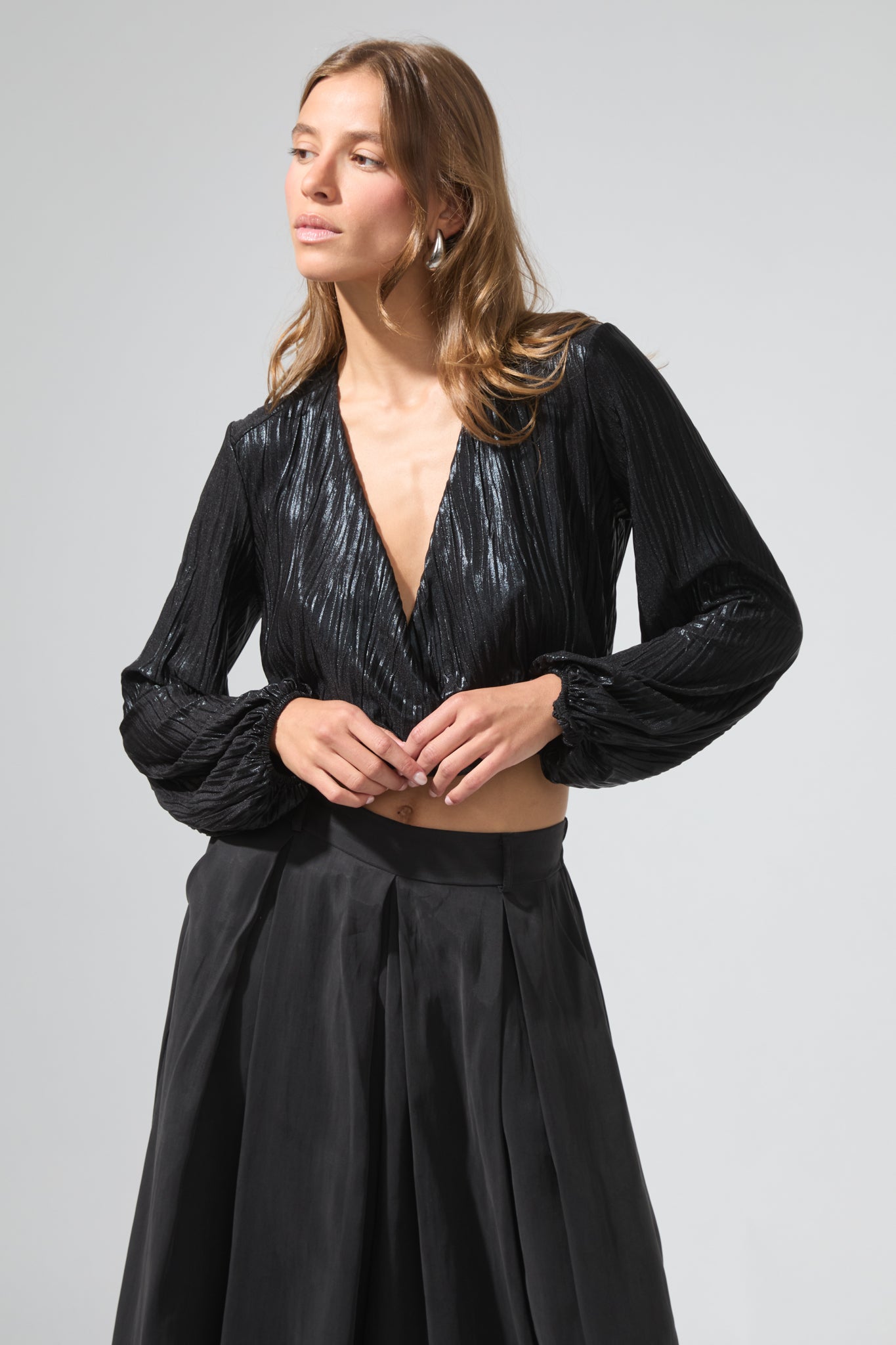 Barbara | Crop top in lamé