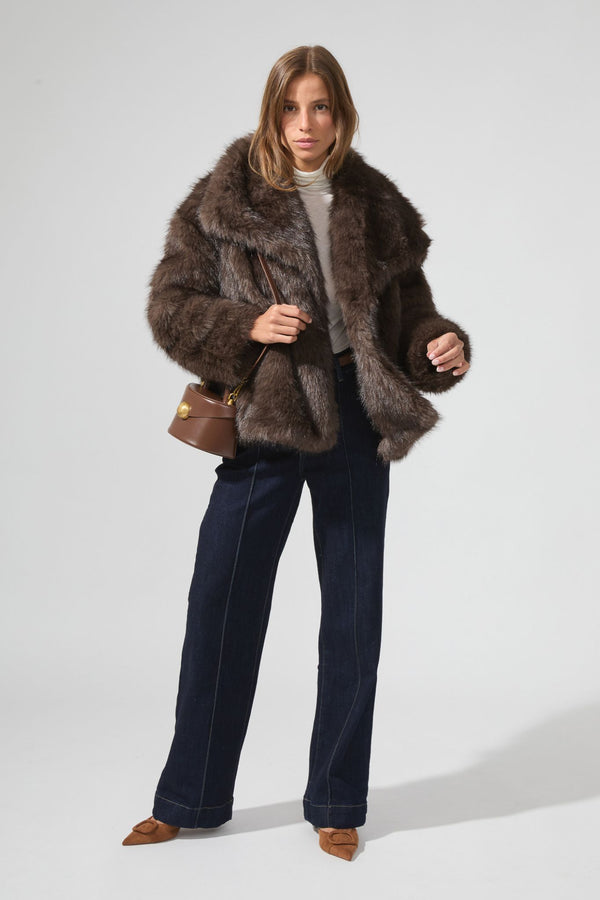 Cappotto effetto pelliccia Coyote