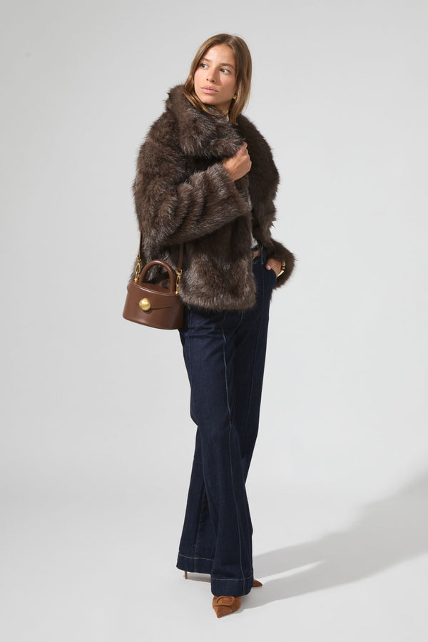 Cappotto effetto pelliccia Coyote