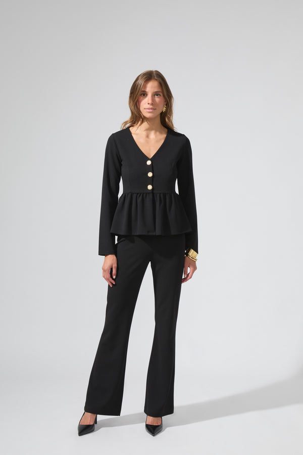 Léon | Button-down peplum top