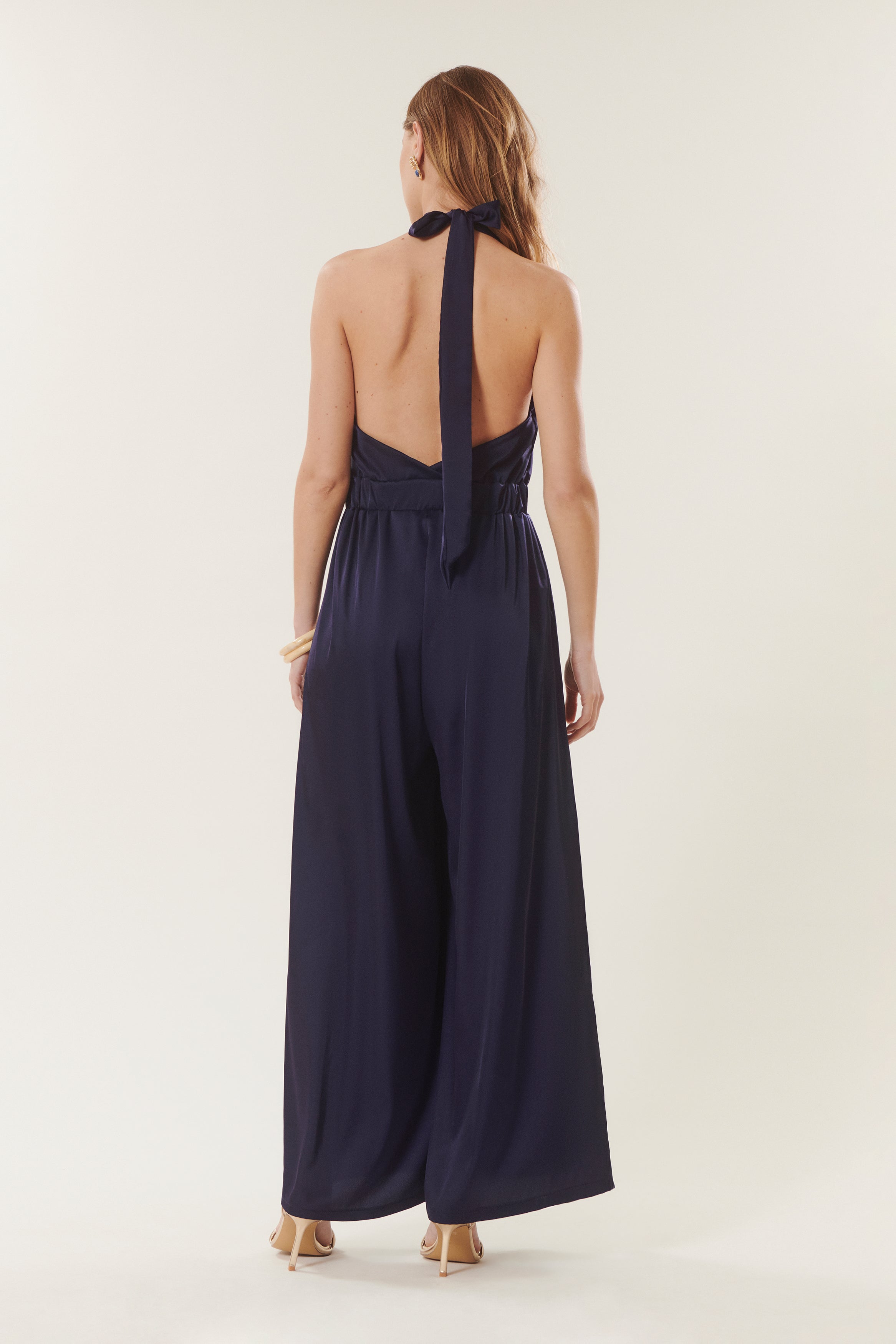 Belinda | Satin halter neck jumpsuit