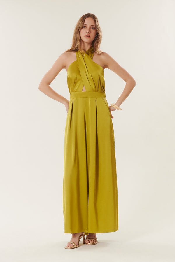 Belinda | Tuta con schiena scoperta in raso