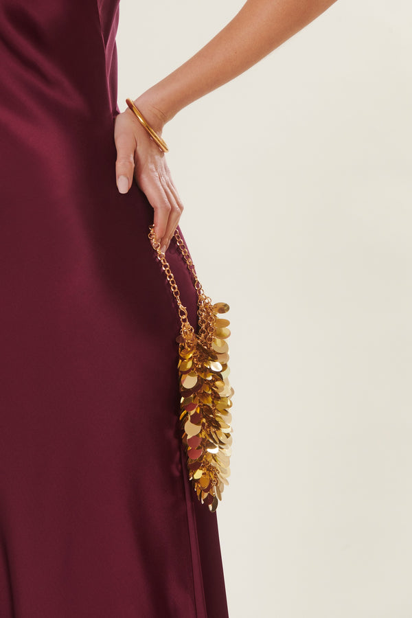 Caroline | Robe longue satinée