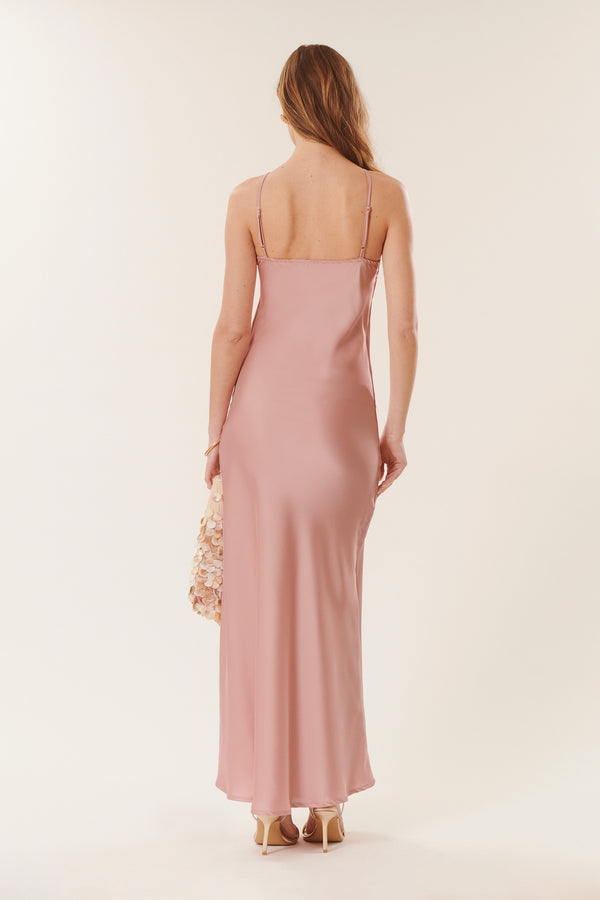 Caroline | Robe longue satinée