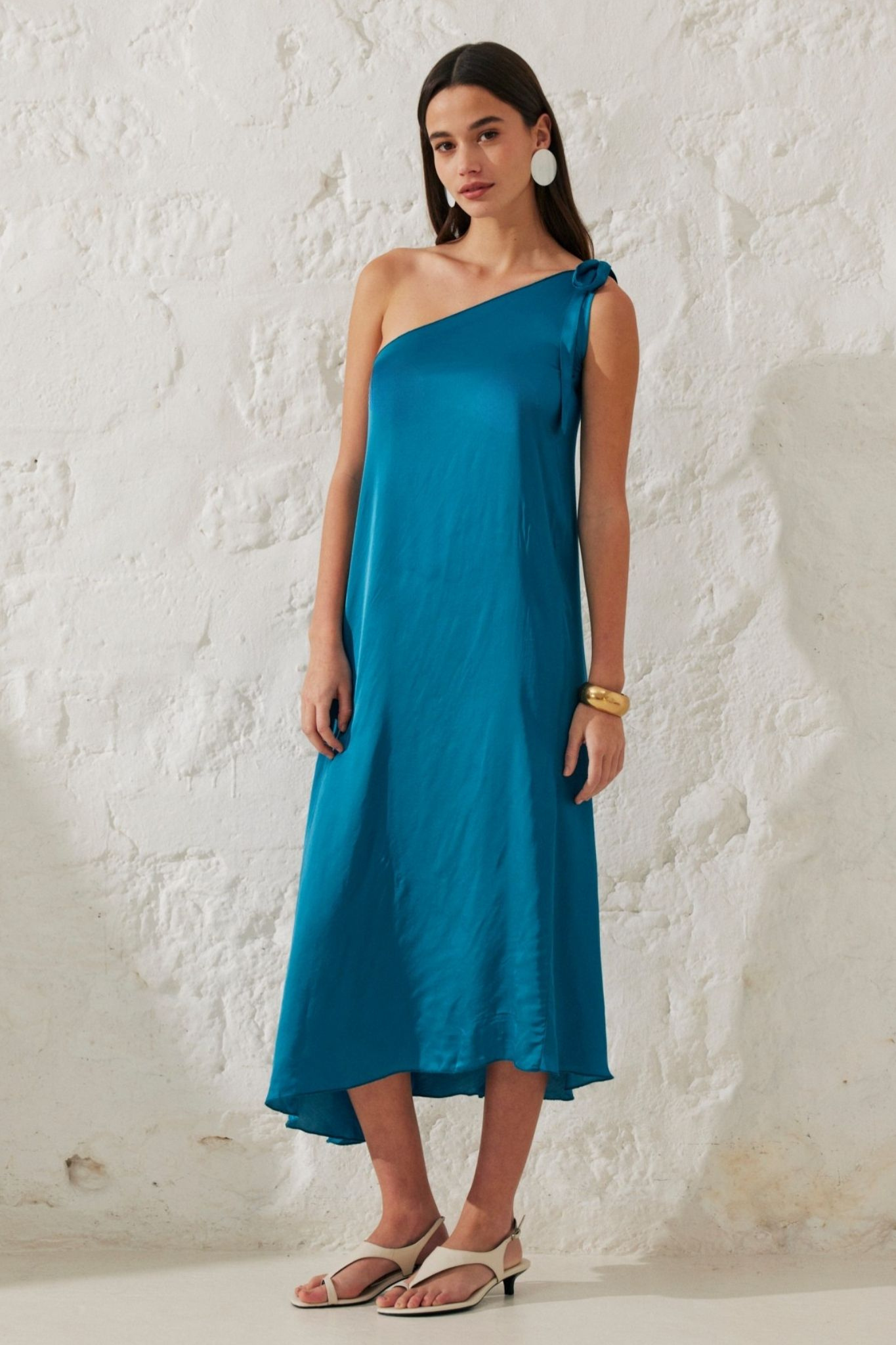 Iris | Asymmetrical satin dress