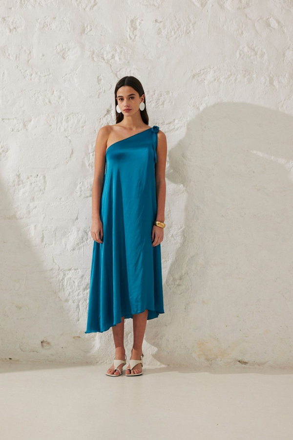 Iris | Asymmetrical satin dress