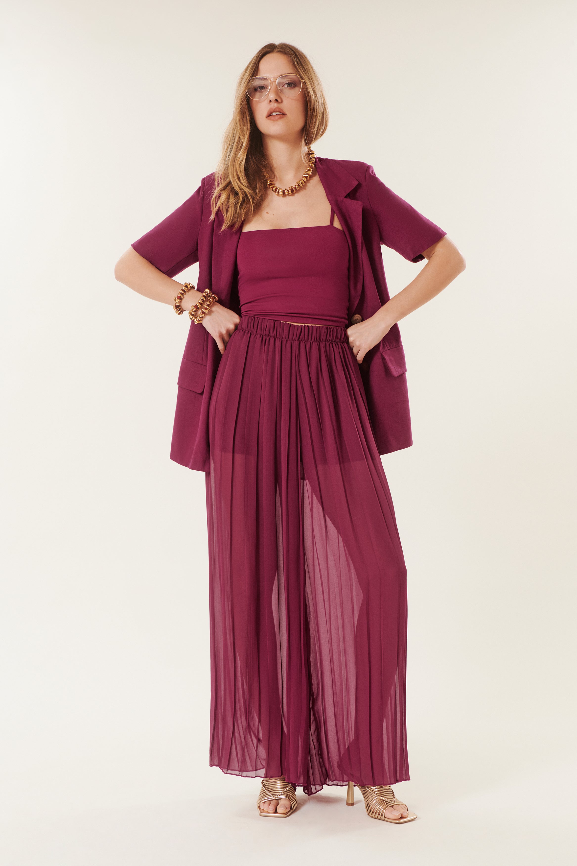 Hugh | Pantaloni larghi a pieghe