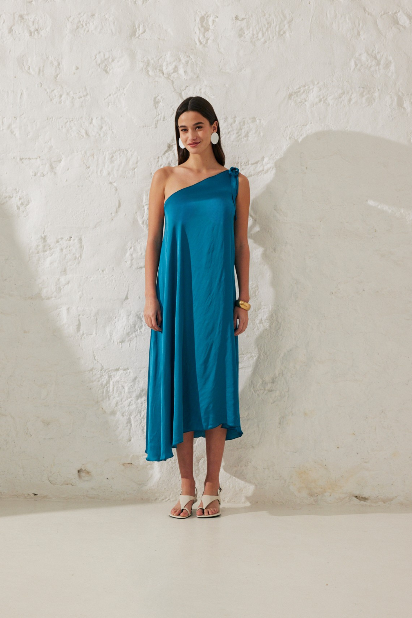 Iris | Asymmetrical satin dress