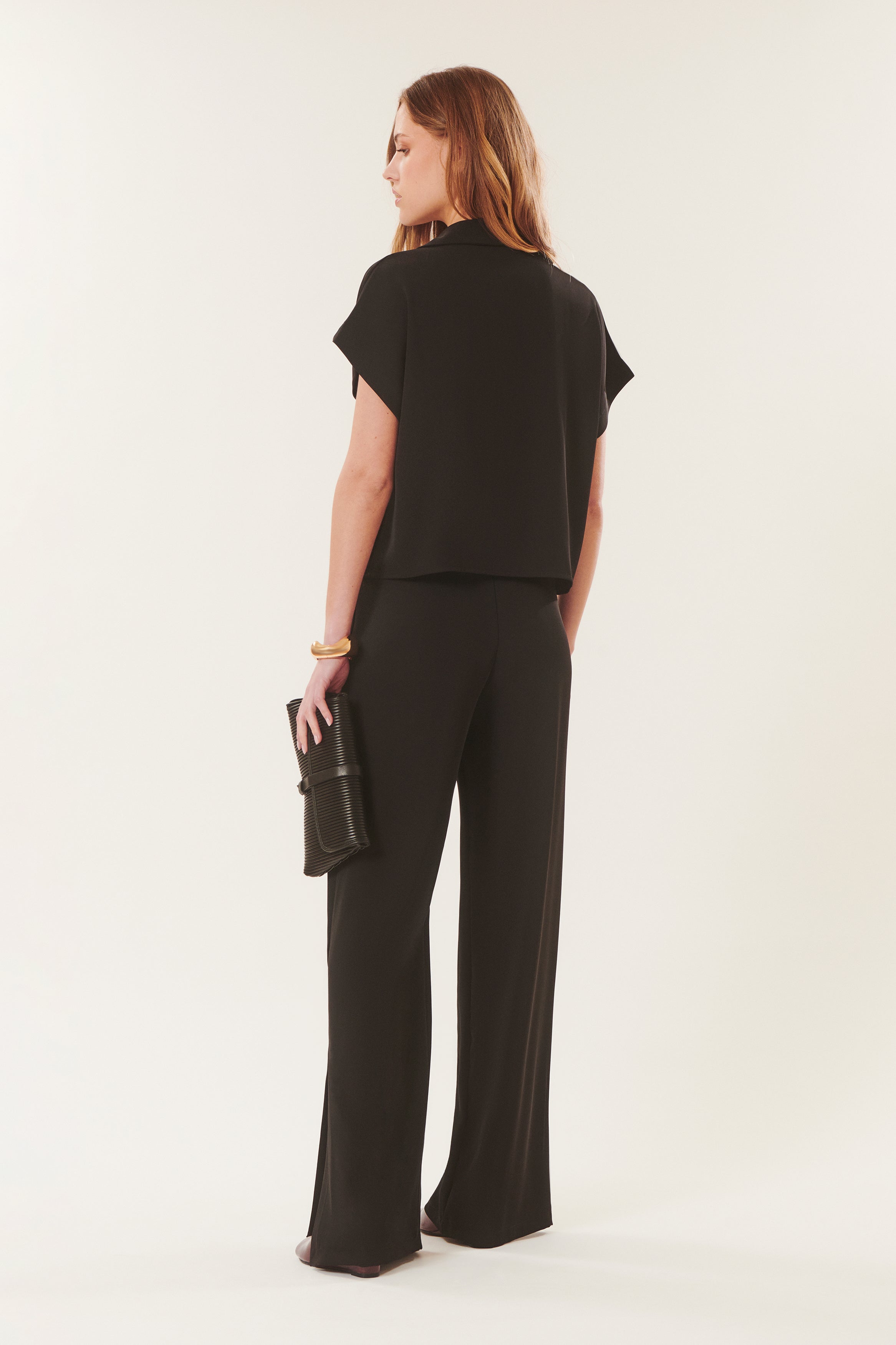 Massimo | Pantaloni fluidi con spacchi