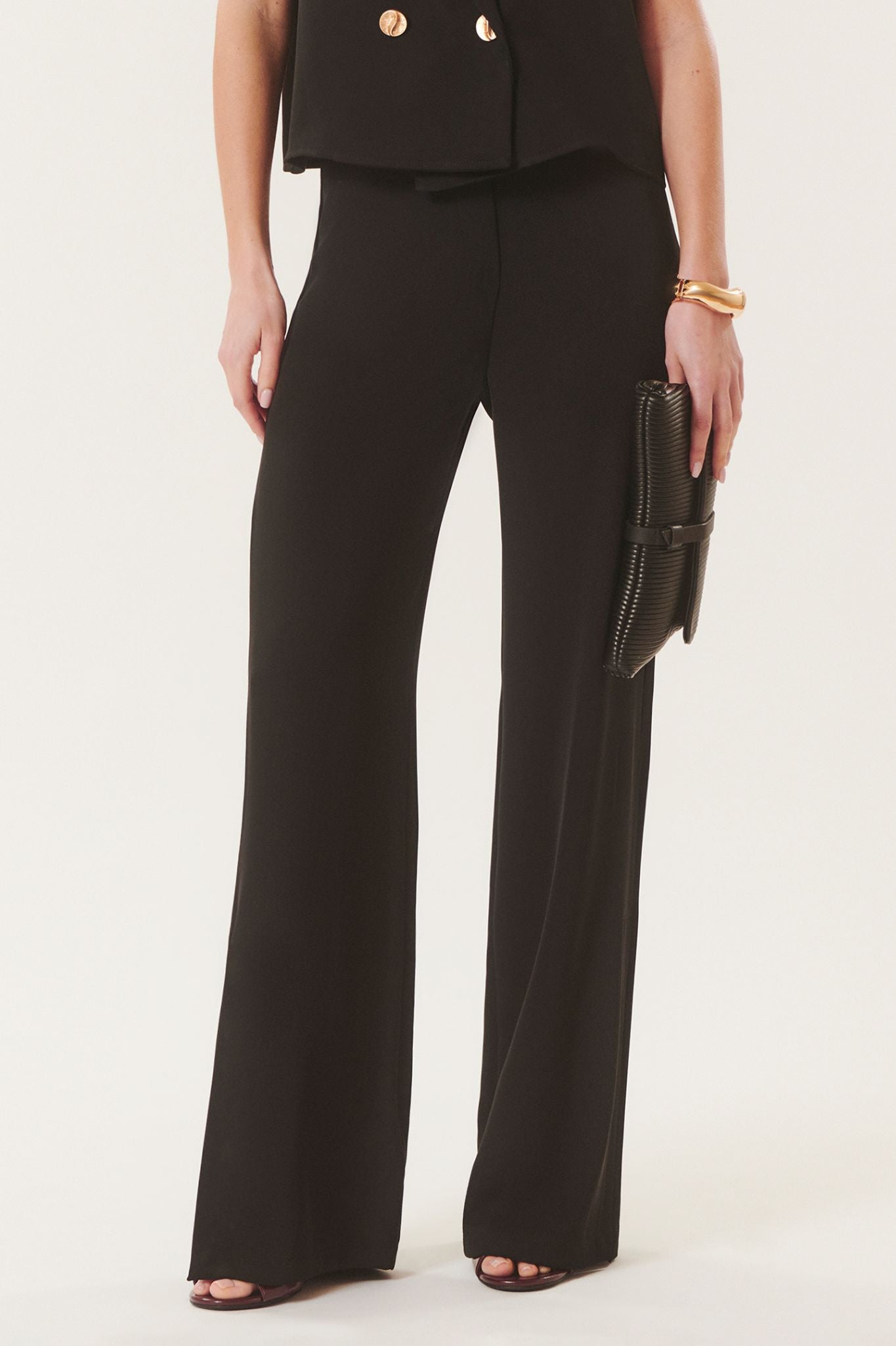 Massimo | Pantaloni fluidi con spacchi