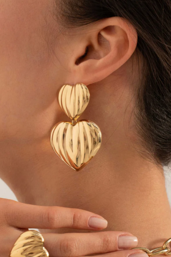 Nahia | Boucles coeur pendantes