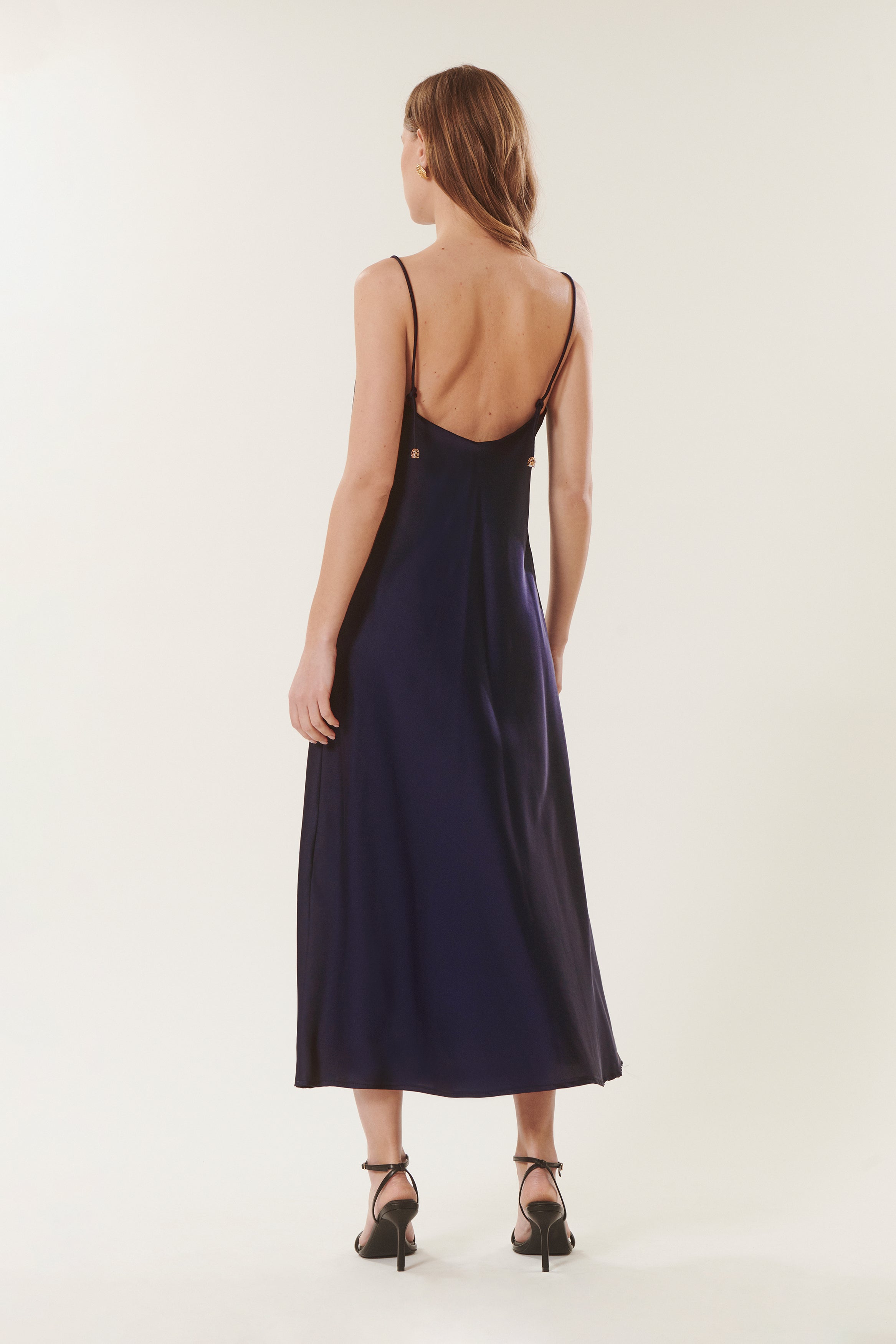 Nella | Satin cowl neck dress