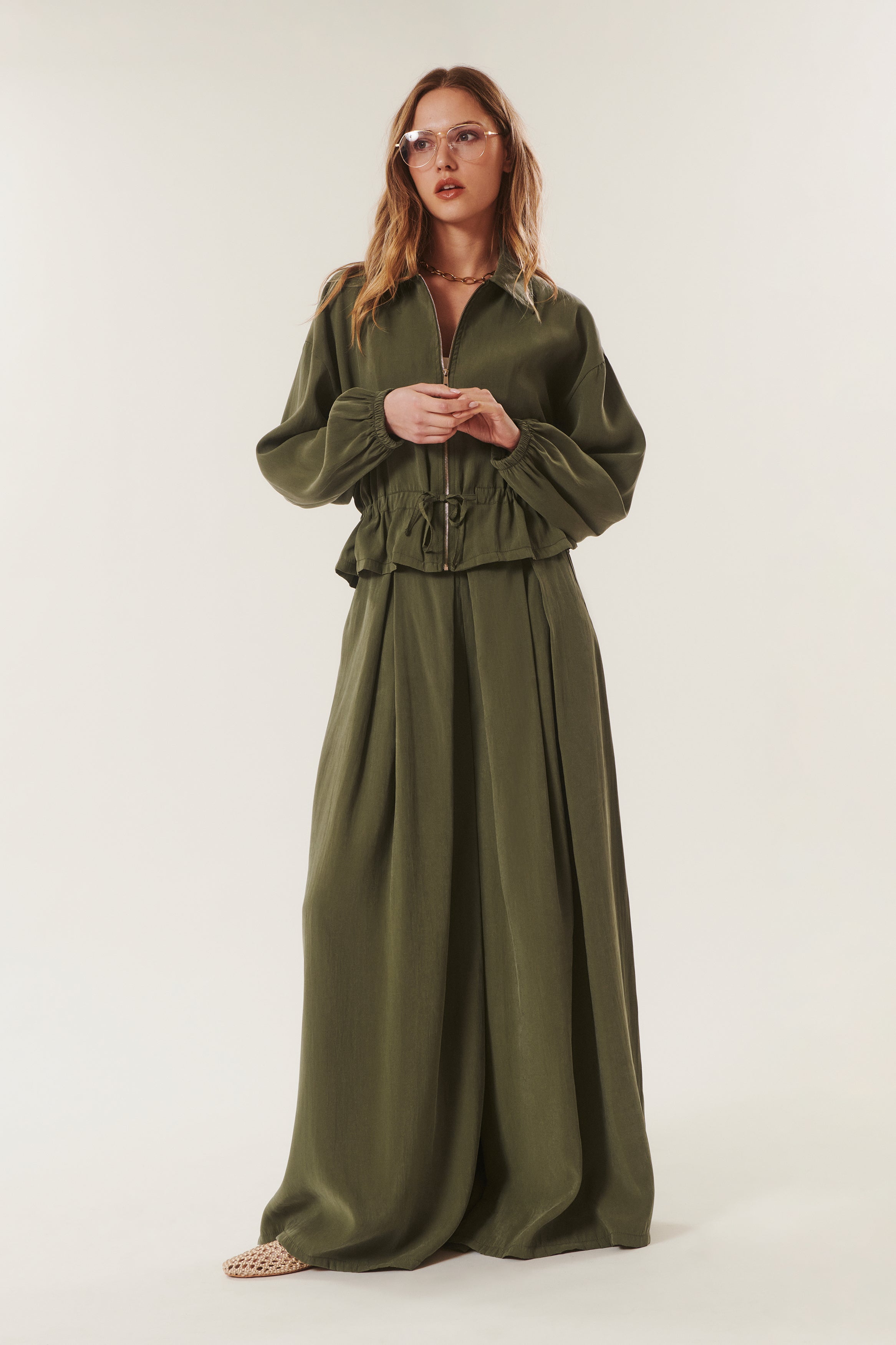 Sinaï | Pantaloni larghi con pieghe