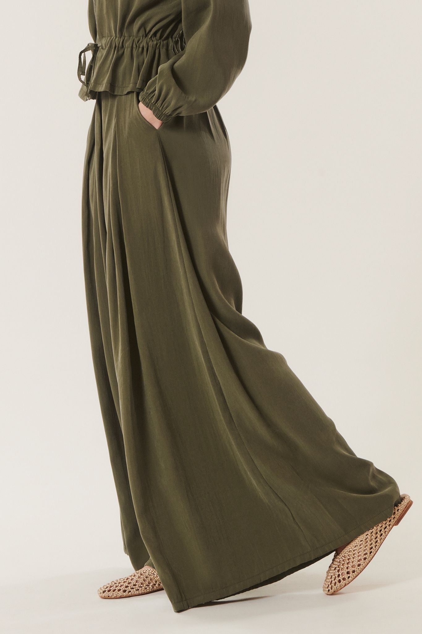 Sinaï | Pantaloni larghi con pieghe