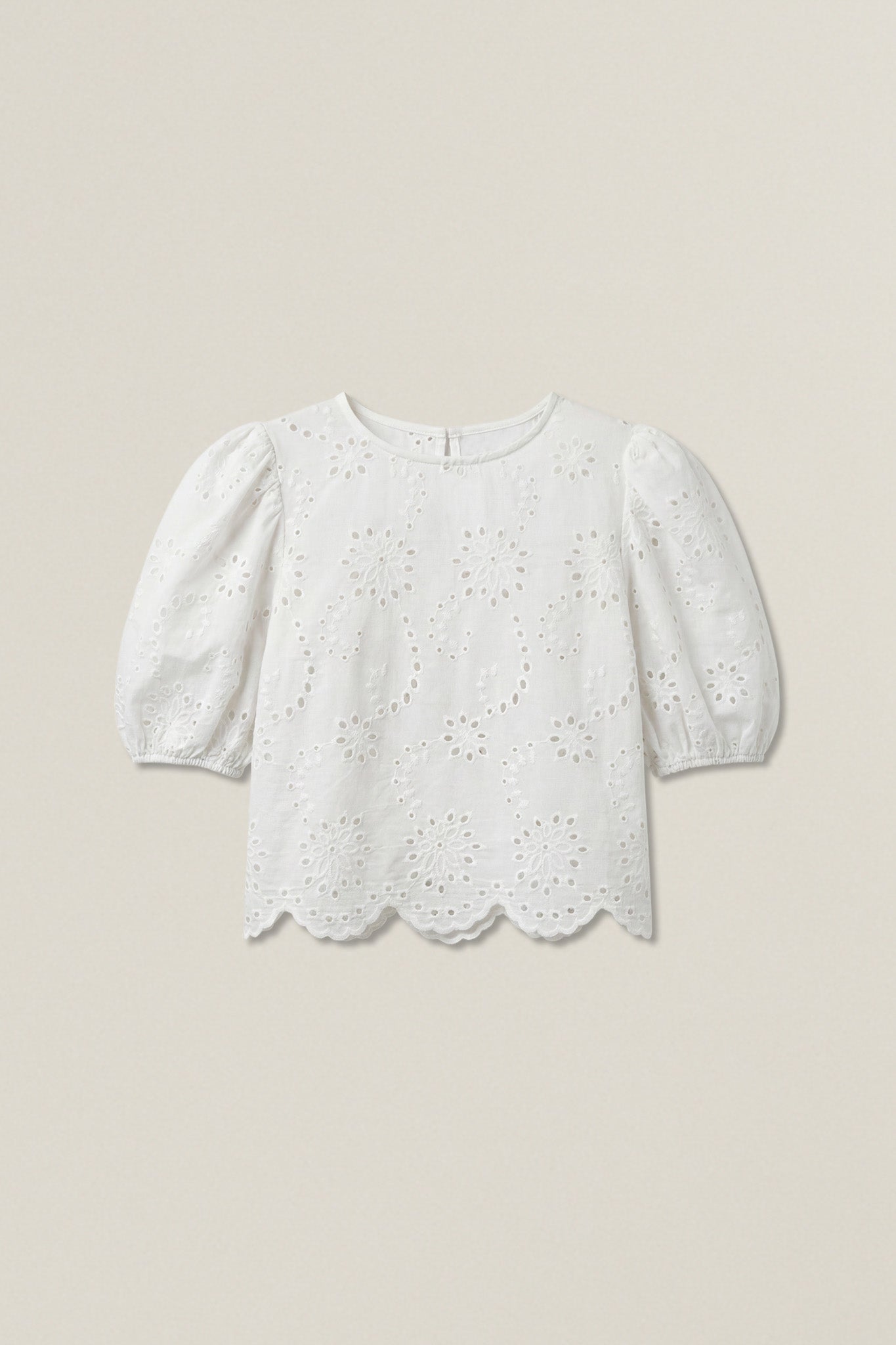Stuart | Macramé puff-sleeve top