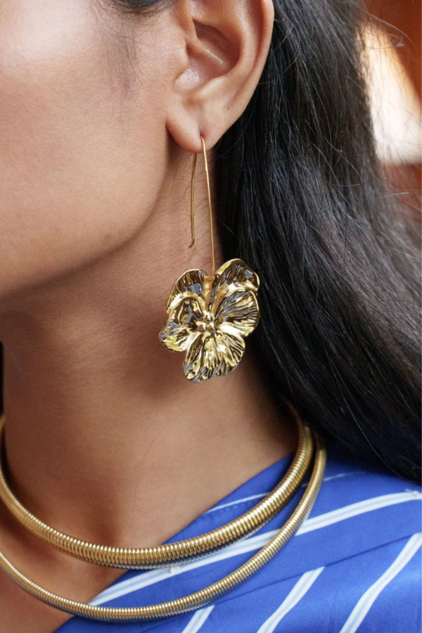 Thècle | Boucles fleur pendantes