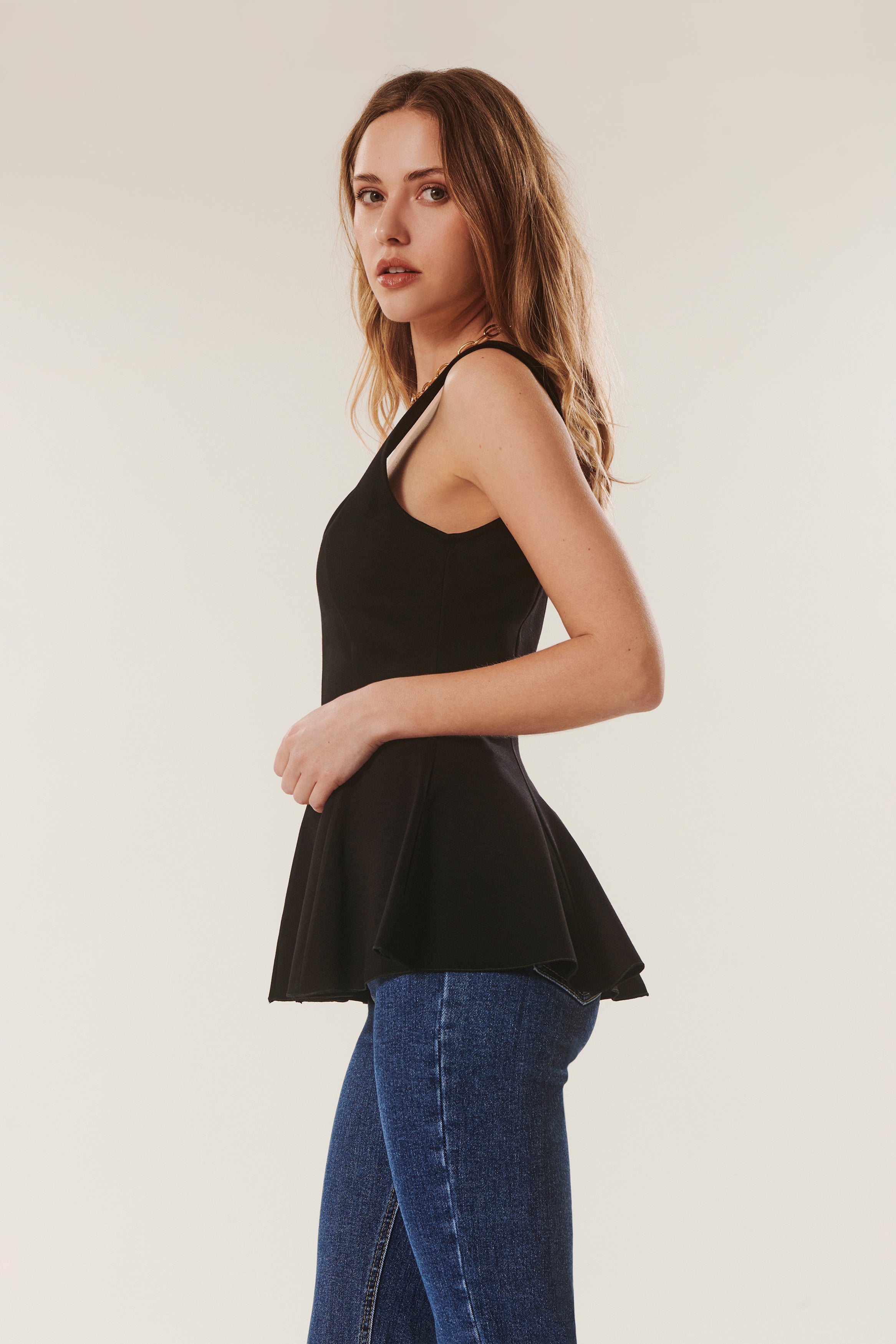 Todd | Top senza maniche con peplo