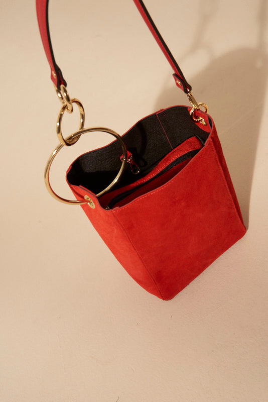 Tote Bag Sac Seau Suedine Petronille Suede Bucket Bag Benoa